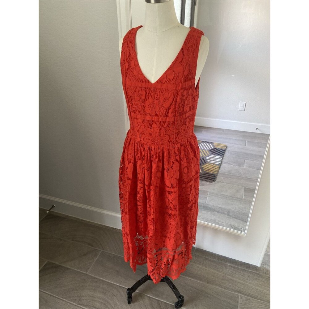 Mossimo Red Lace MIDI Tank Dress M